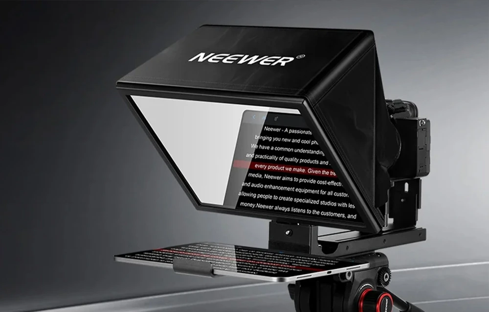 NEEWER BASICS X12B 12″ Aluminum Alloy Adjustable Teleprompter aprašymas - Prekės nuotrauka