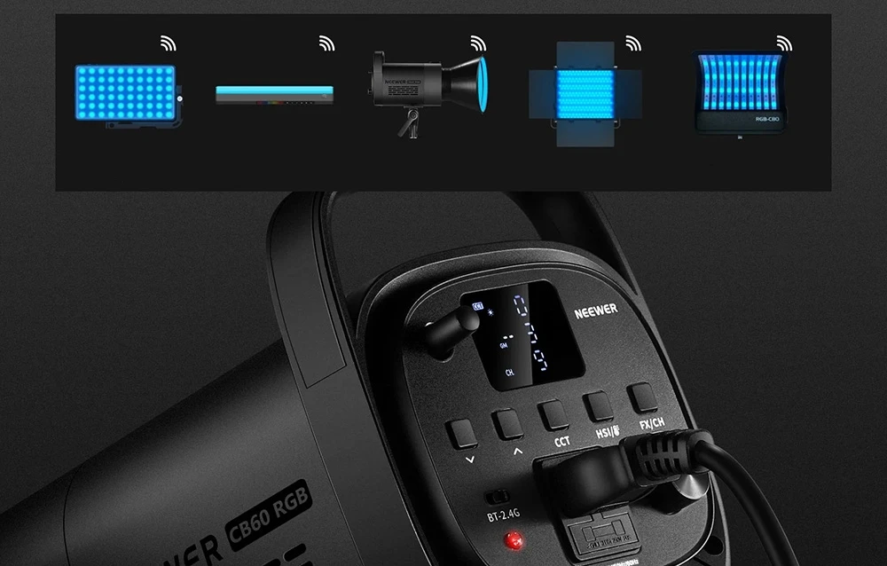 NEEWER CB60 RGB 70W LED Studio Light, CRI 97+ aprašymas - Prekės nuotrauka