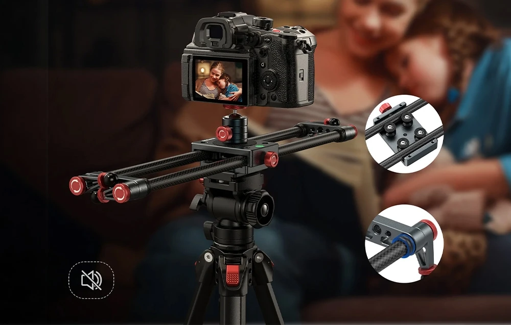 NEEWER CS1M Carbon Fiber Camera Slider (40 cm) aprašymas - Prekės nuotrauka