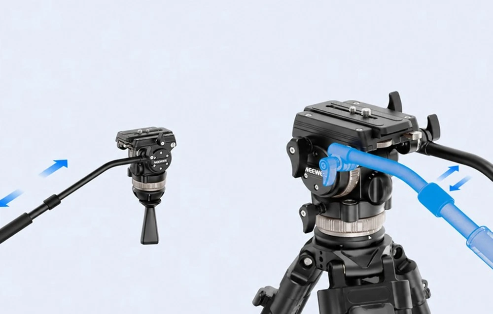 Neewer LL55 Carbon Fiber Video Tripod with Oil Head and Quick-Release Lock aprašymas - Prekės nuotrauka
