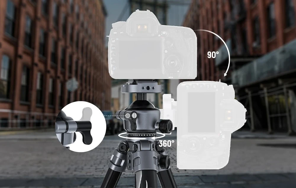 Neewer LT07 Aluminum Travel Tripod with Ball Head aprašymas - Prekės nuotrauka