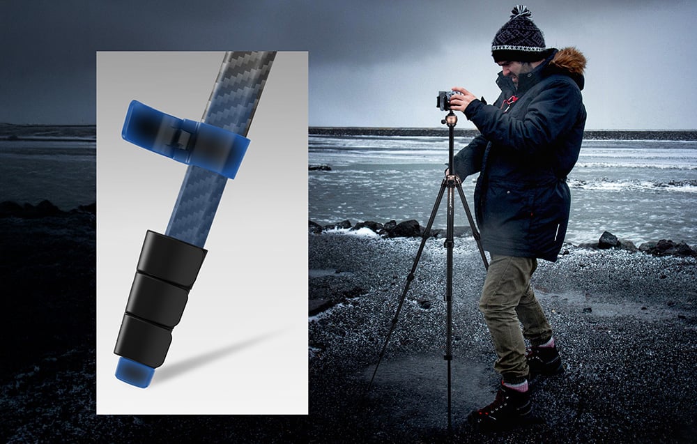 NEEWER CARBON FIBER TRAVEL TRIPOD, WITH 360° aprašymas - Prekės nuotrauka