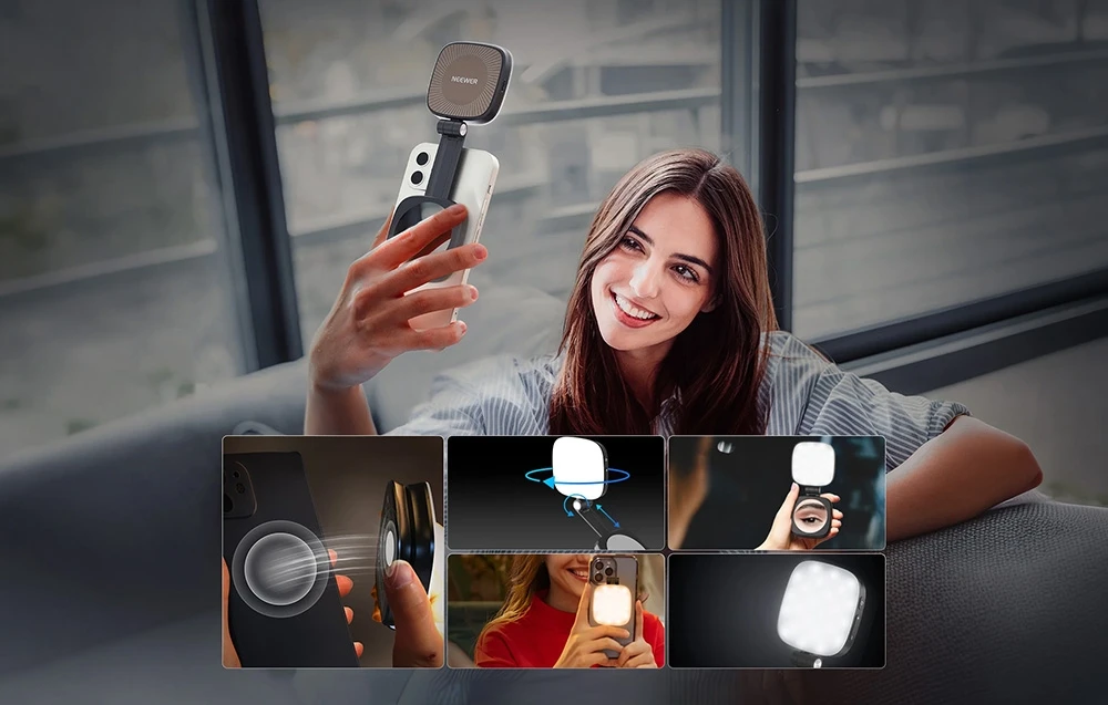 NEEWER NL48B Magnetic LED Selfie Light aprašymas - Prekės nuotrauka