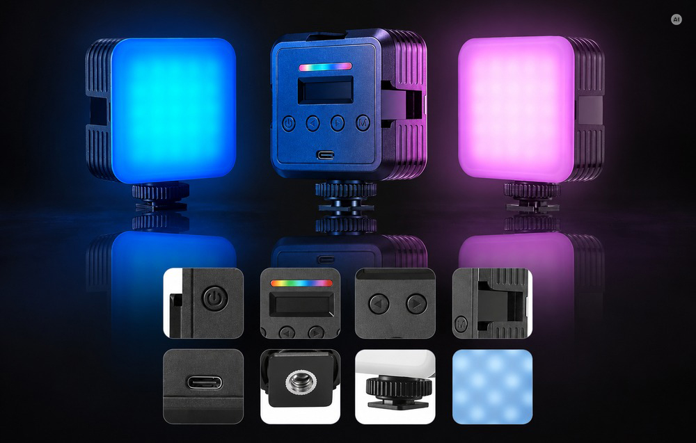 LED Šviestuvas - Neewer RGB61 6 W LED Šviestuvas, 61 LED, 2 500–8 500 K, 2 000 mAh, RGB aprašymas - Prekės nuotrauka