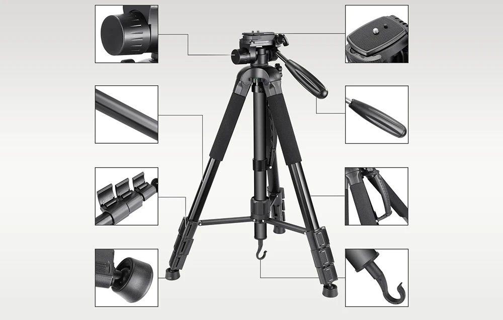 Neewer SAB264 Aluminum Tripod with Monopod and Panoramic Head aprašymas - Prekės nuotrauka