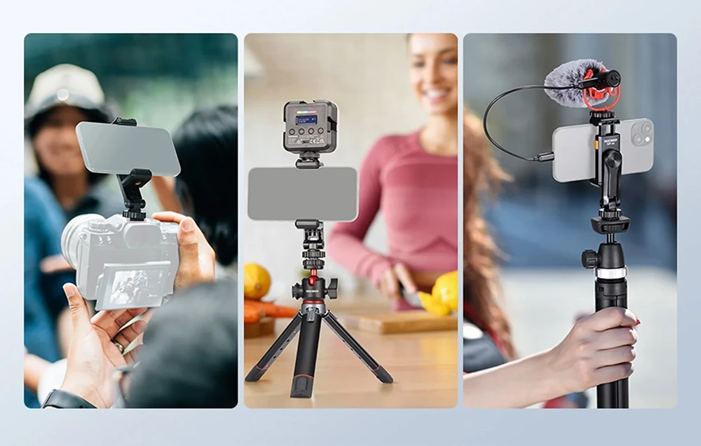 Neewer SP-10 Tripod Phone Holder with 1/4″ Thread aprašymas - Prekės nuotrauka