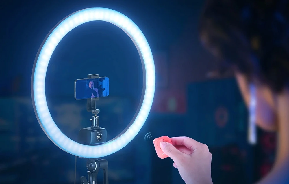 Neewer SRP18C 17cm Selfie Kit with Round LED Phone Light aprašymas - Prekės nuotrauka
