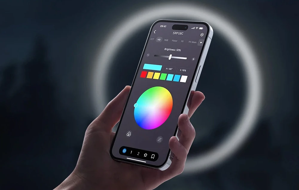 Neewer SRP18C 17cm Selfie Kit with Round LED Phone Light aprašymas - Prekės nuotrauka