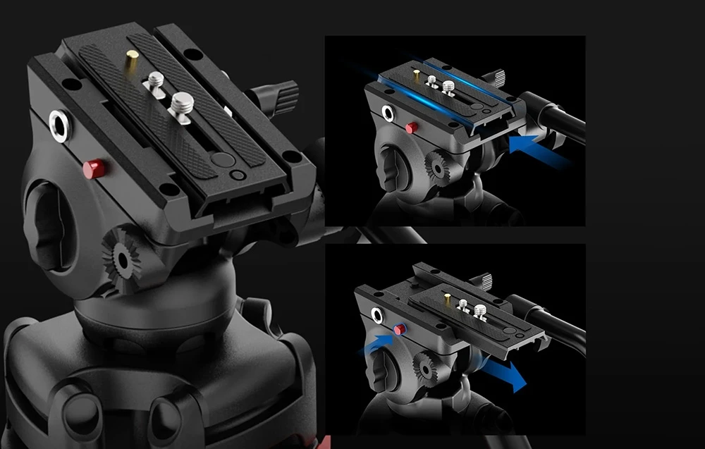 Neewer TP37 Adjustable Tripod with Fluid Head aprašymas - Prekės nuotrauka