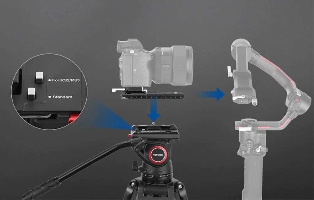 Neewer TP74 Professional Video Tripod with Fluid Head aprašymas - Prekės nuotrauka