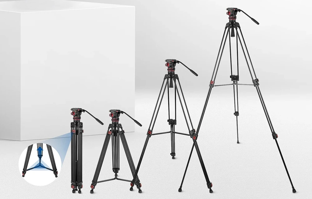 Neewer TP75 Adjustable Tripod with Oil-Damped Head aprašymas - Prekės nuotrauka