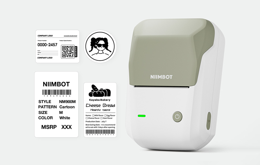 „niimbot-b1“ belaidis etikečių spausdintuvas, žalias