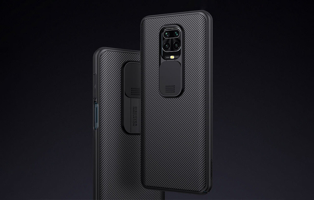 Nillkin CamShield dėklas, skirtas Xiaomi Redmi Note 9 Pro / Note 9 Pro Max / Note 9S / Poco M2 Pro (juodas) aprašymas - Prekės nuotrauka