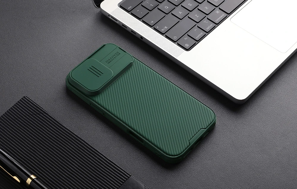 Nillkin CamShield PRO Hard Apple iPhone 16 Plus dėklas telefonui žalios spalvos aprašymas - Prekės nuotrauka Nillkin CamShield PRO Hard Apple iPhone 16 Plus dėklas telefonui žalios spalvos aprašymas - Prekės nuotrauka