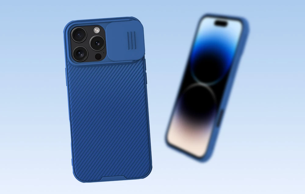 Nillkin CamShield PRO Hard Apple iPhone 16 Pro Max dėklas telefonui mėlynos spalvos aprašymas - Prekės nuotrauka