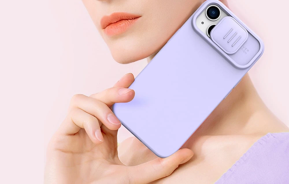 Dėklas Nillkin CamShield Silky Silicone Apple iPhone 15 Plus juodas aprašymas - Prekės nuotrauka