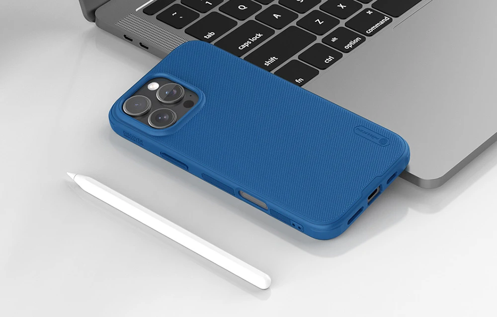 Nillkin Super Frosted Shield Pro Apple iPhone 16 Pro – dėklas telefonui mėlynos spalvos aprašymas - Prekės nuotrauka Nillkin Super Frosted Shield Pro Apple iPhone 16 Pro – dėklas telefonui mėlynos spalvos aprašymas - Prekės nuotrauka