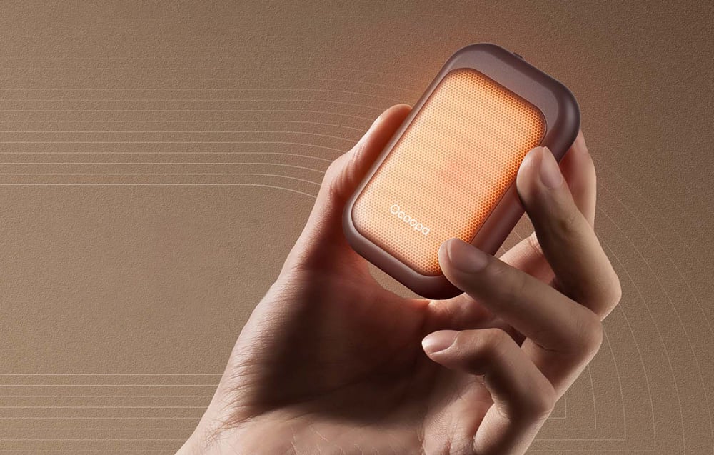Ocoopa UT4 Young 2x2500 mAh rankų šildytuvas, USB-C, juoda ir oranžinė aprašymas - Prekės nuotrauka