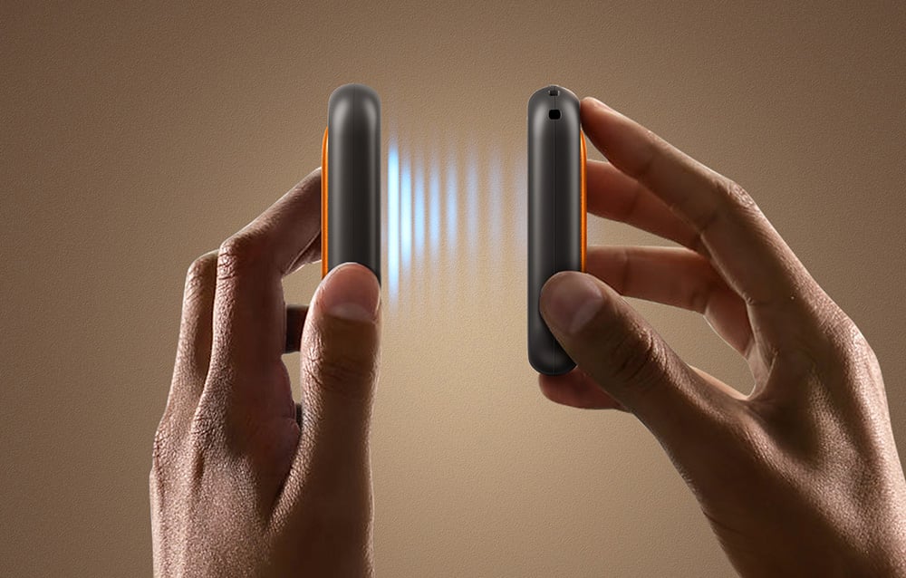 Ocoopa UT4 Young 2x2500 mAh rankų šildytuvas, USB-C, juoda ir oranžinė aprašymas - Prekės nuotrauka