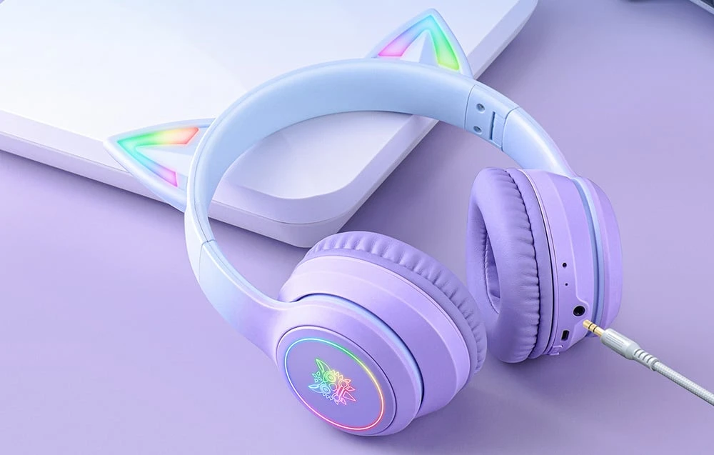 ONIKUMA B90 žaidimų ausinės (mėlyna/violetinė) aprašymas - Prekės nuotrauka