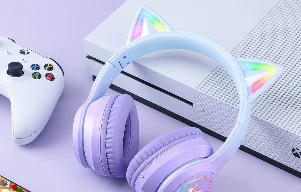 ONIKUMA B90 žaidimų ausinės (mėlyna/violetinė) aprašymas - Prekės nuotrauka