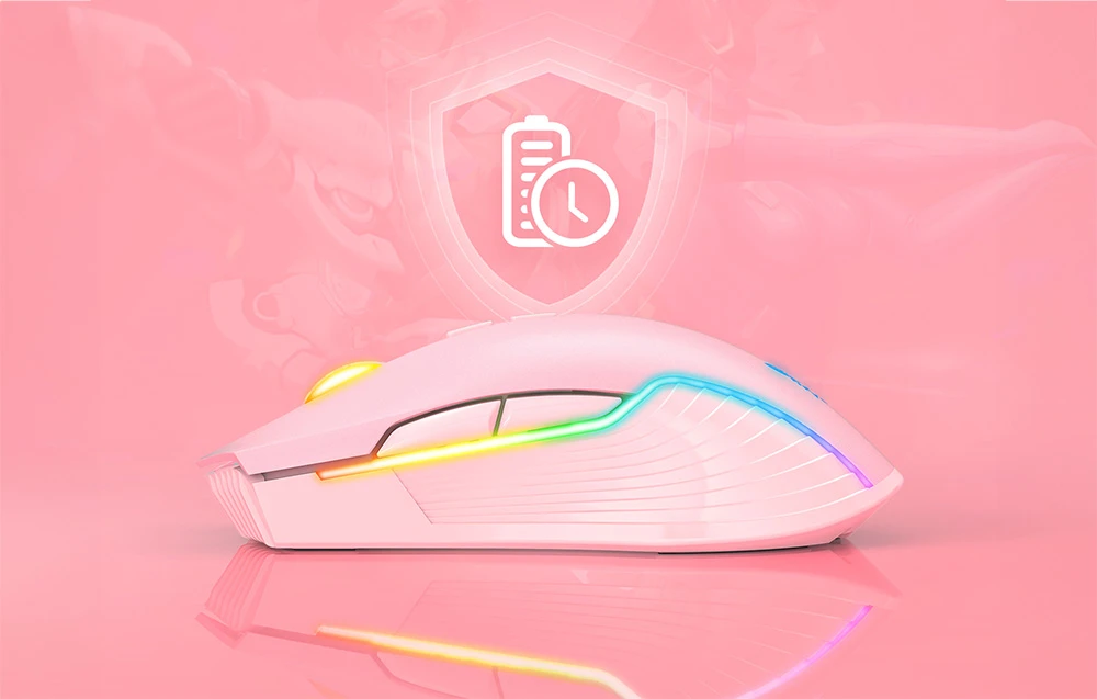 ONIKUMA CW905 Rožinė belaidė žaidimų pelė 2.4G aprašymas - Prekės nuotrauka