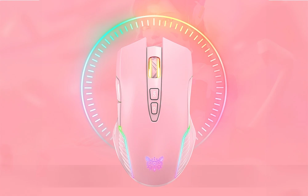 ONIKUMA CW905 Rožinė belaidė žaidimų pelė 2.4G aprašymas - Prekės nuotrauka