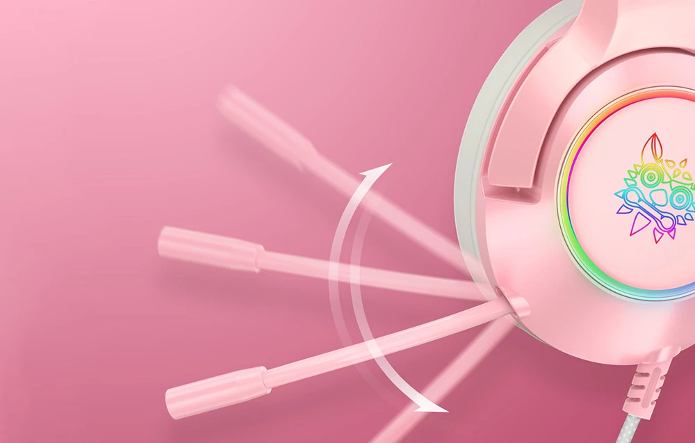 ONIKUMA K9 rožinės RGB ausinės žaidimams aprašymas - Prekės nuotrauka ONIKUMA K9 rožinės RGB ausinės žaidimams aprašymas - Prekės nuotrauka