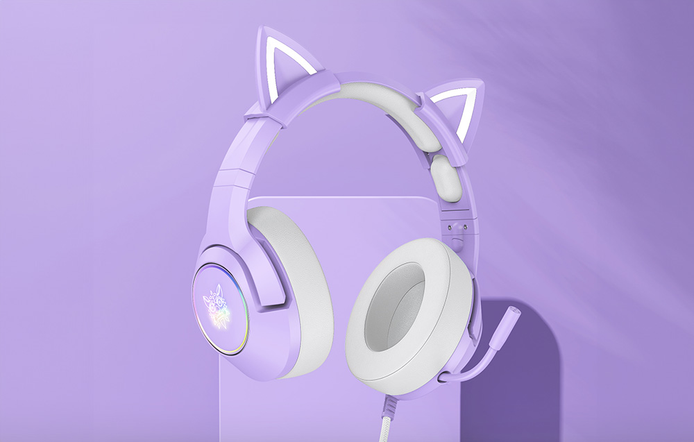 „Onikuma K9“ violetinės žaidimų ausinės