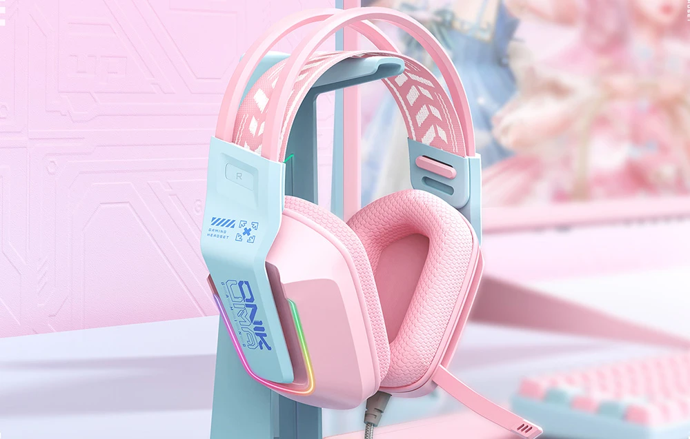 ONIKUMA X13 žaidimams ausinės (pink) aprašymas - Prekės nuotrauka