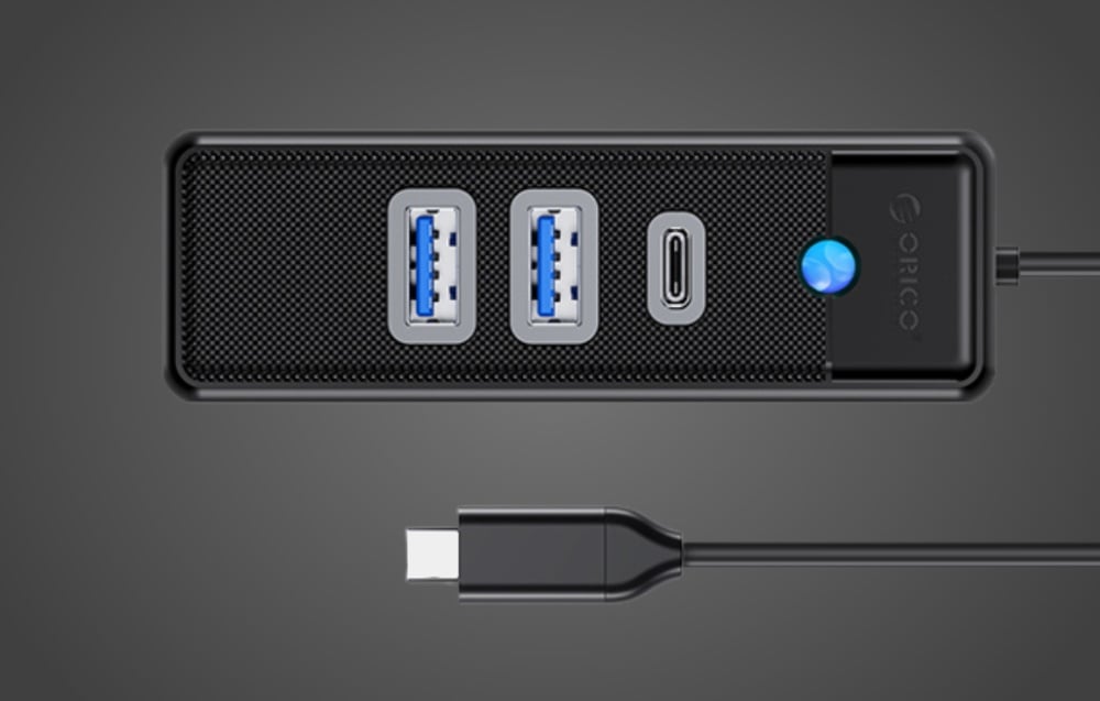 Adapteris Hub USB-C iki 2x USB 3.0 + USB-C Orico, 5 Gbps, 0,15 m (nepaprasta) aprašymas - Prekės nuotrauka Adapteris Hub USB-C iki 2x USB 3.0 + USB-C Orico, 5 Gbps, 0,15 m (nepaprasta) aprašymas - Prekės nuotrauka