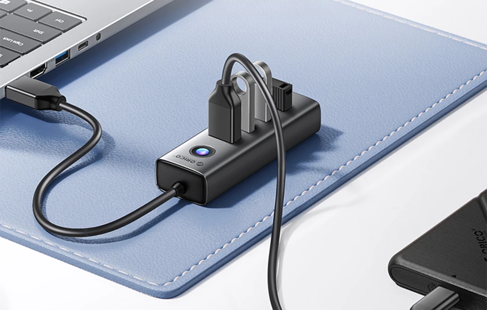 Orico Hub USB-A iki 4xUSB-A 3.0 – pilka aprašymas - Prekės nuotrauka
