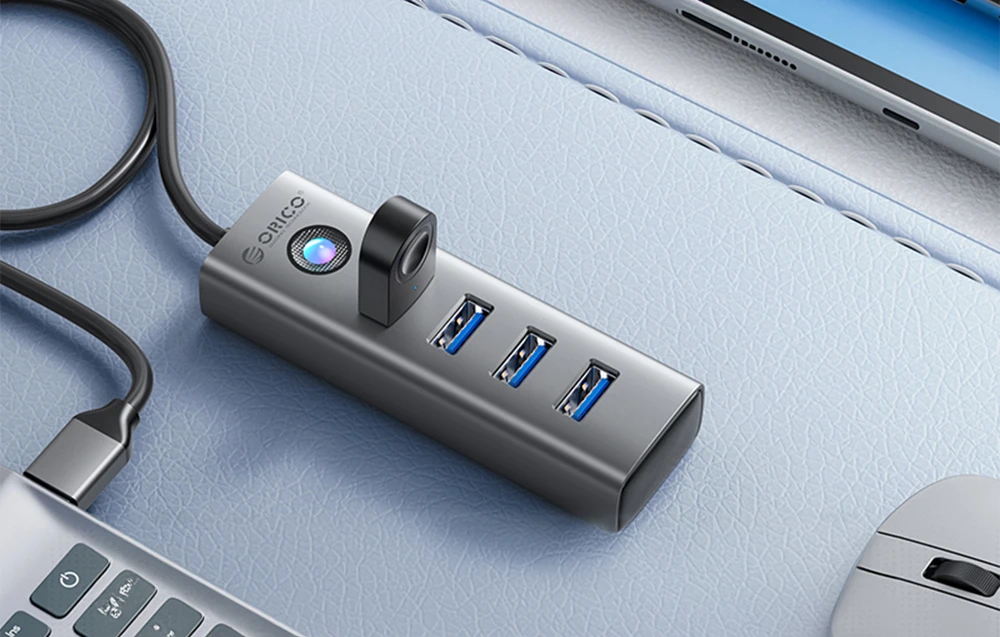 Orico Hub USB-A iki 4xUSB-A 3.0 – pilka aprašymas - Prekės nuotrauka