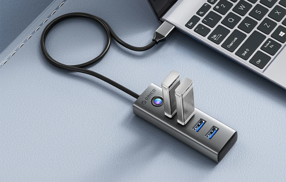 Orico Hub USB-A iki 4xUSB-A 3.0 – pilka aprašymas - Prekės nuotrauka