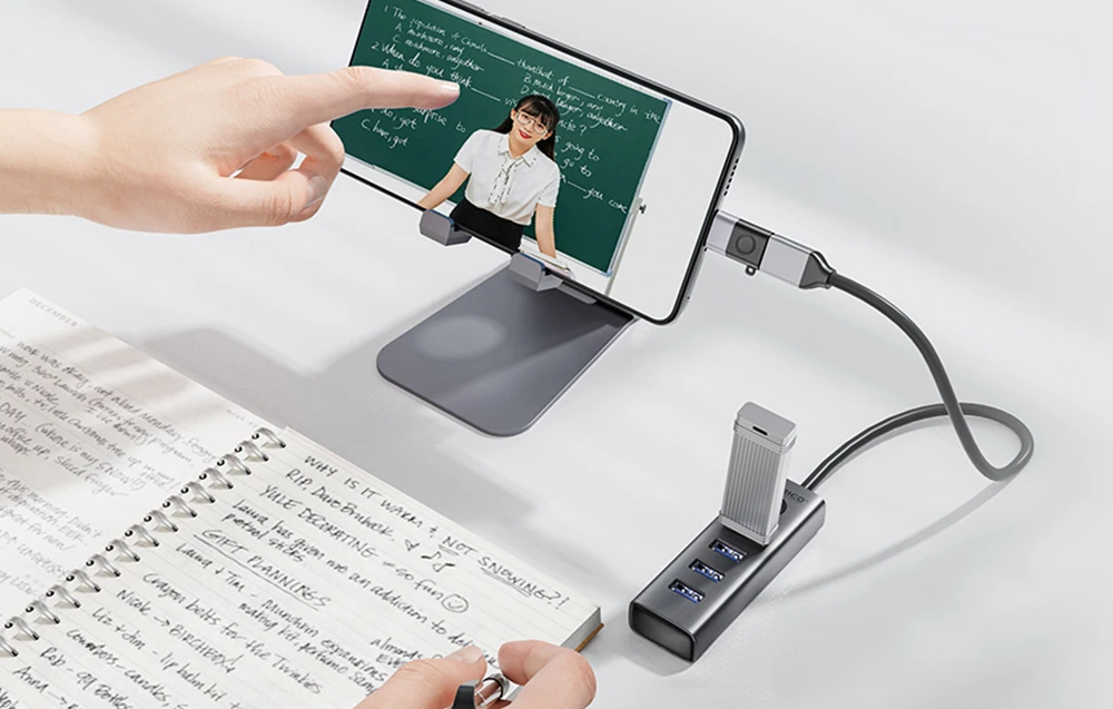 Orico Hub USB-A iki 4xUSB-A 3.0 – pilka aprašymas - Prekės nuotrauka