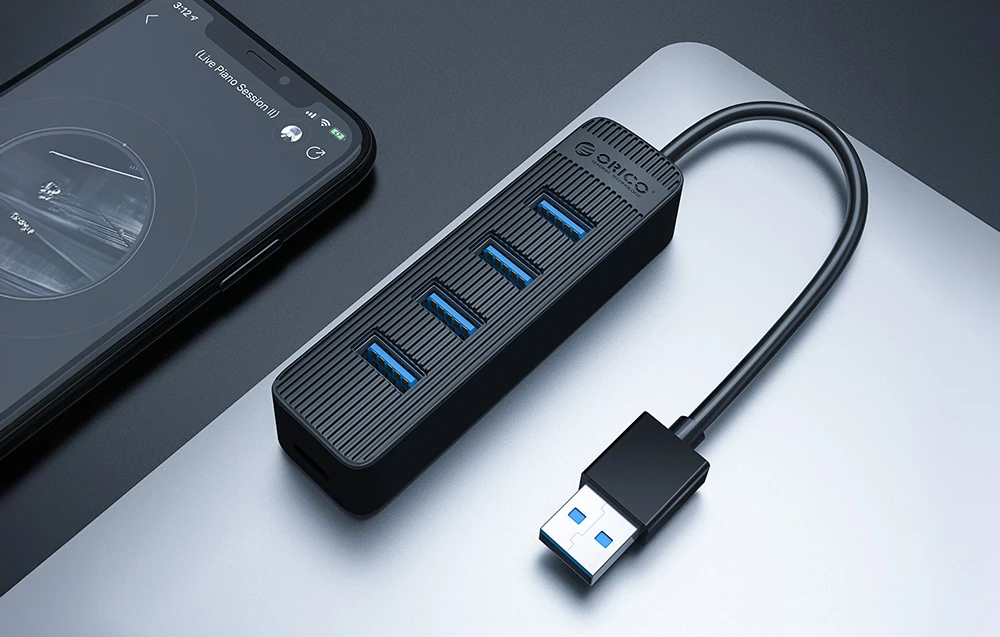 Orico Hub USB-A iki 4xUSB-A 3.0 – juoda aprašymas - Prekės nuotrauka Orico Hub USB-A iki 4xUSB-A 3.0 – juoda aprašymas - Prekės nuotrauka