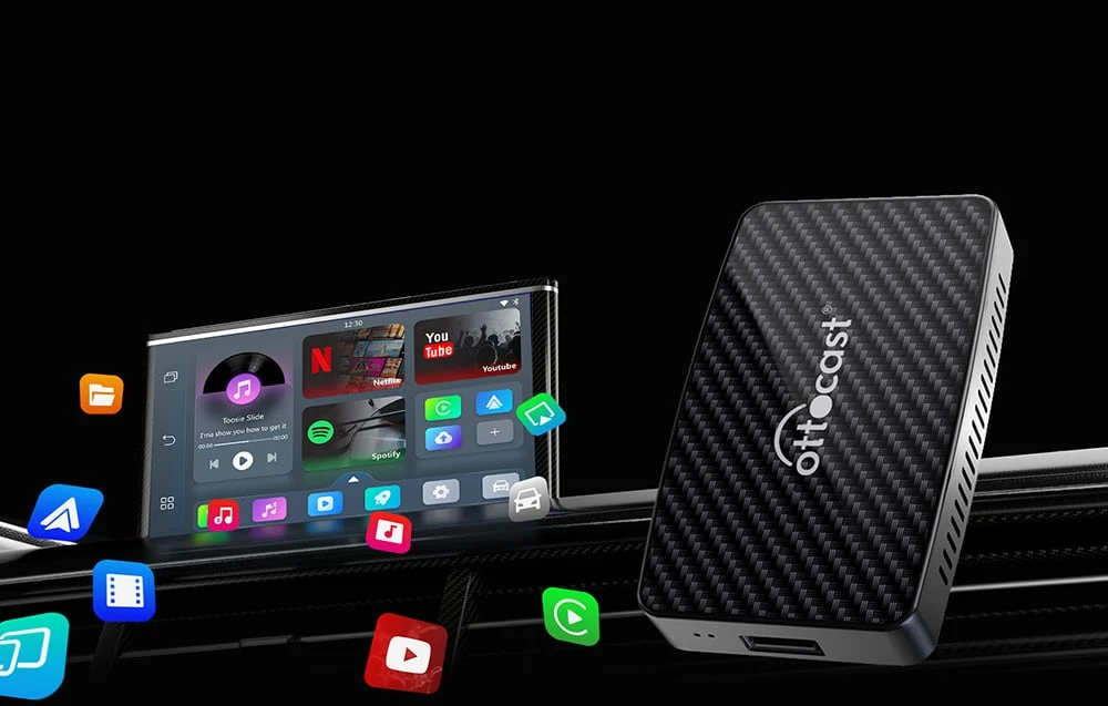 Ottocast CA400-S 4 viename Carplay / Android adapteris (juodas) aprašymas - Prekės nuotrauka Ottocast CA400-S 4 viename Carplay / Android adapteris (juodas) aprašymas - Prekės nuotrauka