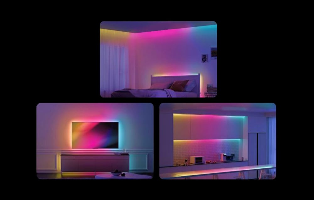 Lubinis šviestuvas Yeelight LED RGBIC Strip Basic Strip Lights (6 meters) aprašymas - Prekės nuotrauka