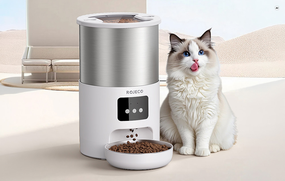 Pet food dispenser Rojeco Smart Pet Feeder 4.5l Stainless Steel aprašymas - Prekės nuotrauka