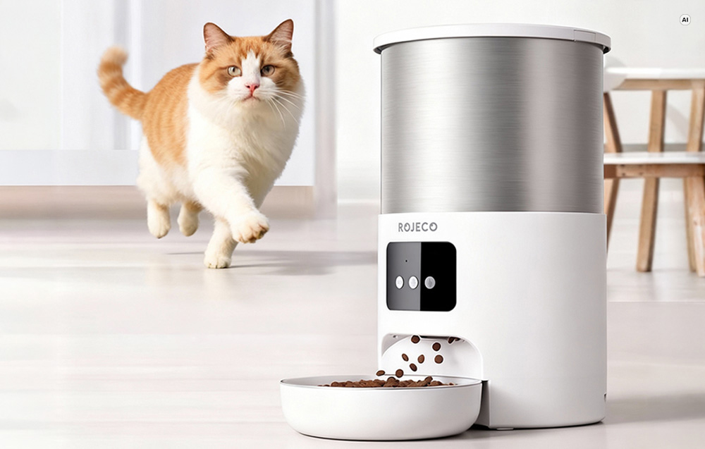 Pet food dispenser Rojeco Smart Pet Feeder 4.5l Stainless Steel aprašymas - Prekės nuotrauka