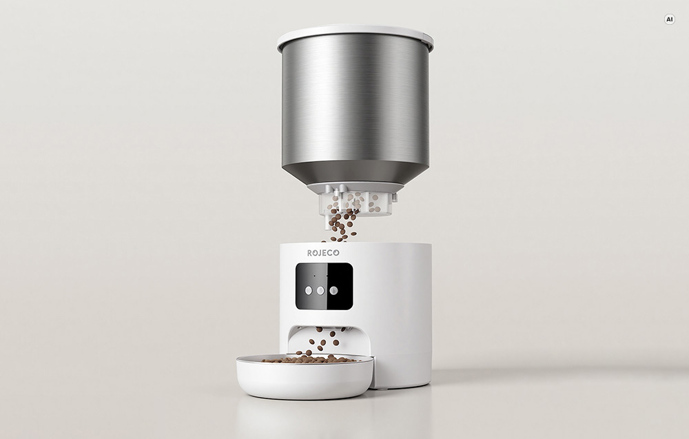 Pet food dispenser Rojeco Smart Pet Feeder 4.5l Stainless Steel aprašymas - Prekės nuotrauka