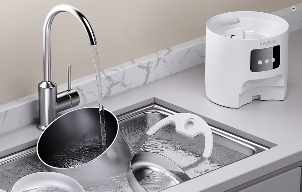 Pet food dispenser Rojeco Smart Pet Feeder 4.5l Stainless Steel aprašymas - Prekės nuotrauka