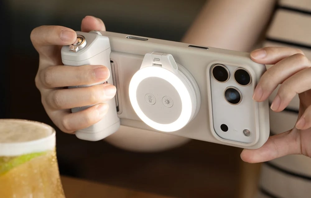 Mobiliojo telefono priedas - PGYTECH MagCam 2 Grip (3000 mAh, Bluetooth, Misty Gray) aprašymas - Prekės nuotrauka