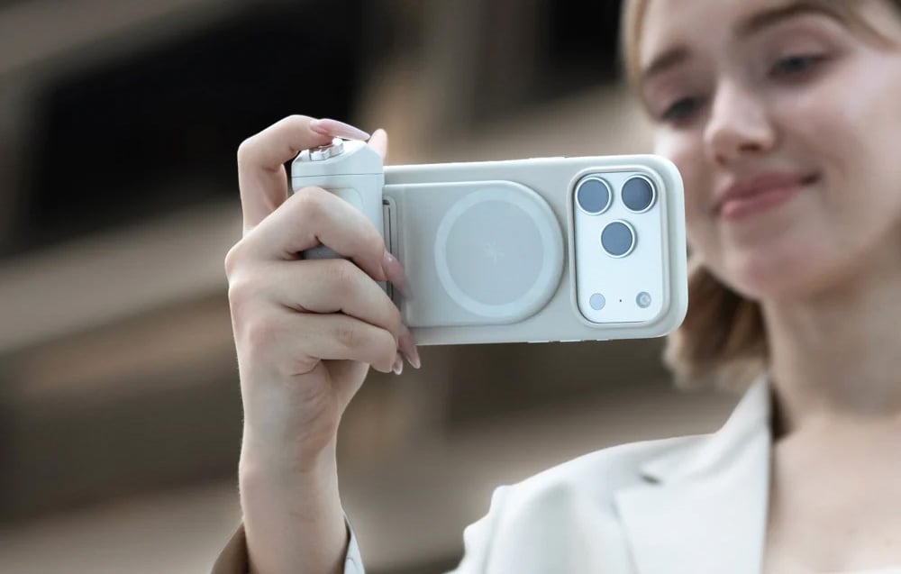 Mobiliojo telefono priedas - PGYTECH MagCam 2 Grip (3000 mAh, Bluetooth, Misty Gray) aprašymas - Prekės nuotrauka