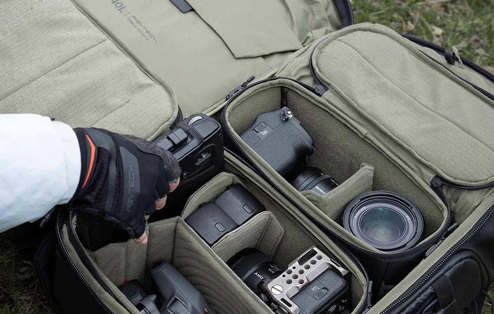 Kuprinė PGYTECH OnePro Flex 40L (juoda) + organizer L aprašymas - Prekės nuotrauka