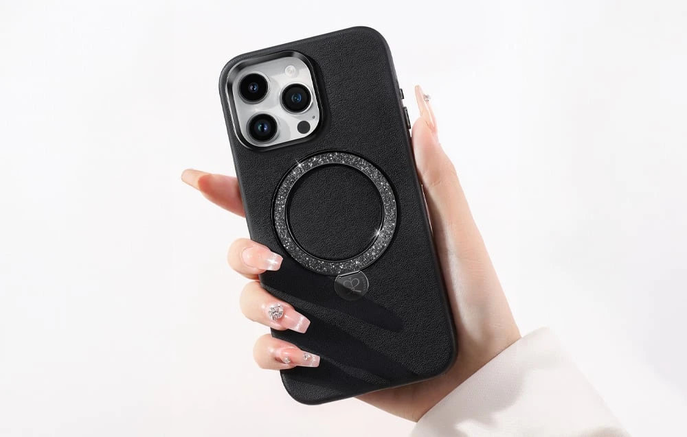 Telefono dėklas Joyroom Dancing Circle PN-15L2 Iphone 15 Pro (juodas) be pakuotės aprašymas - Prekės nuotrauka