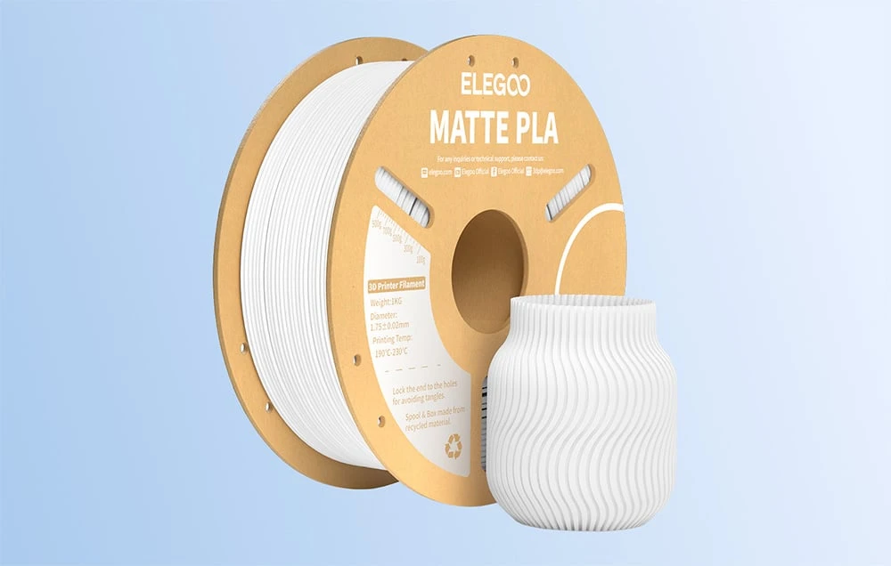 PLA Matte ELEGOO Filament baltos spalvos aprašymas - Prekės nuotrauka