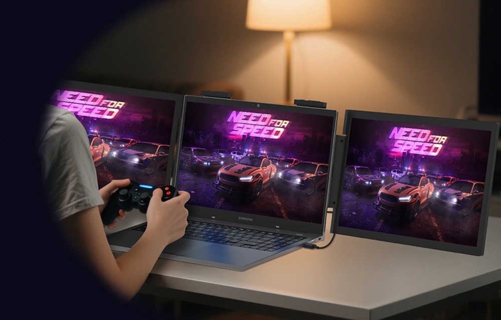Monitorius ZEUSLAP ZB14 - Full HD | IPS | 2x 14