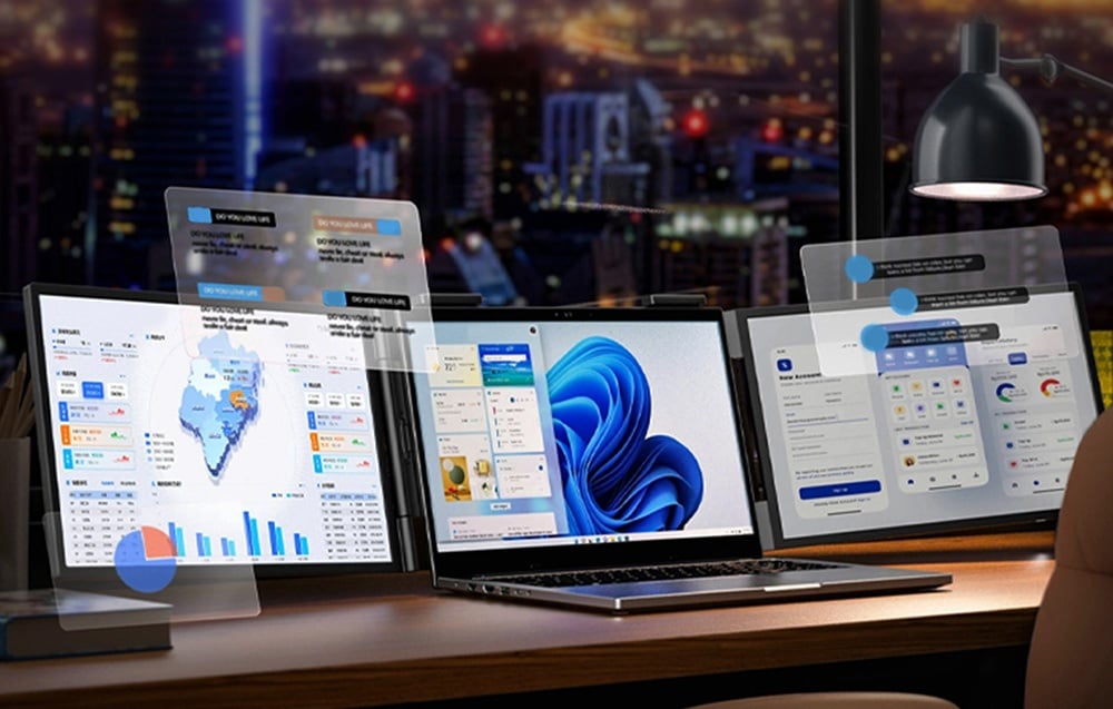 Monitorius ZEUSLAP ZB14 - Full HD | IPS | 2x 14