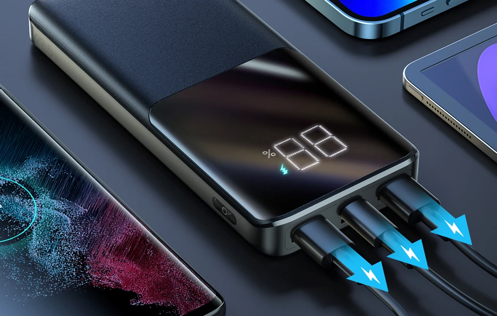 Išorinė baterija Power Bank Joyroom JR-QP191 22.5W PD QC3.0 AFC 10000mAh juoda aprašymas - Prekės nuotrauka Išorinė baterija Power Bank Joyroom JR-QP191 22.5W PD QC3.0 AFC 10000mAh juoda aprašymas - Prekės nuotrauka